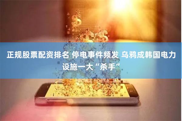 正规股票配资排名 停电事件频发 乌鸦成韩国电力设施一大“杀手”