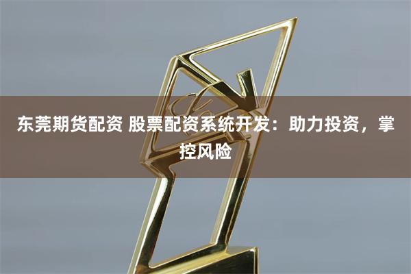 东莞期货配资 股票配资系统开发:助力投资,掌控风险